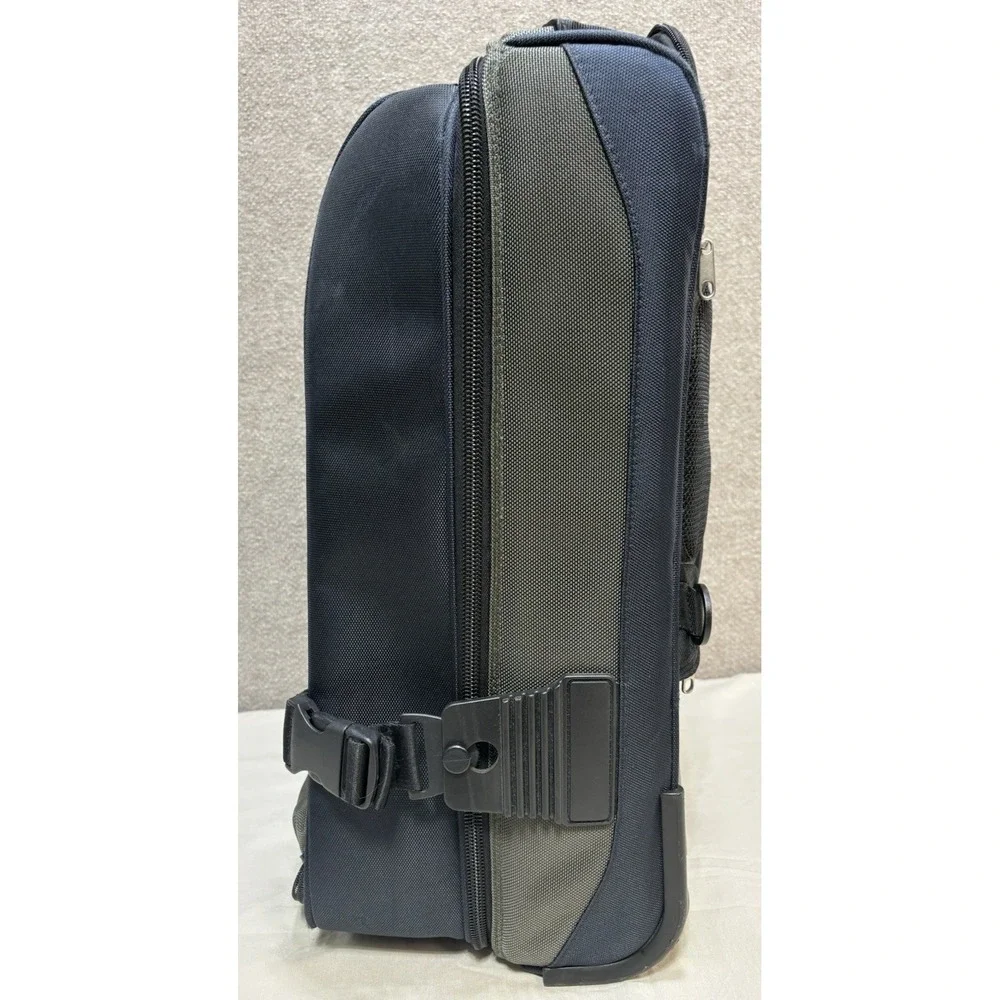 Eddie Bauer Rolling Hard Bottom Duffel Bag Suitcase Carry On Blue Olive 21